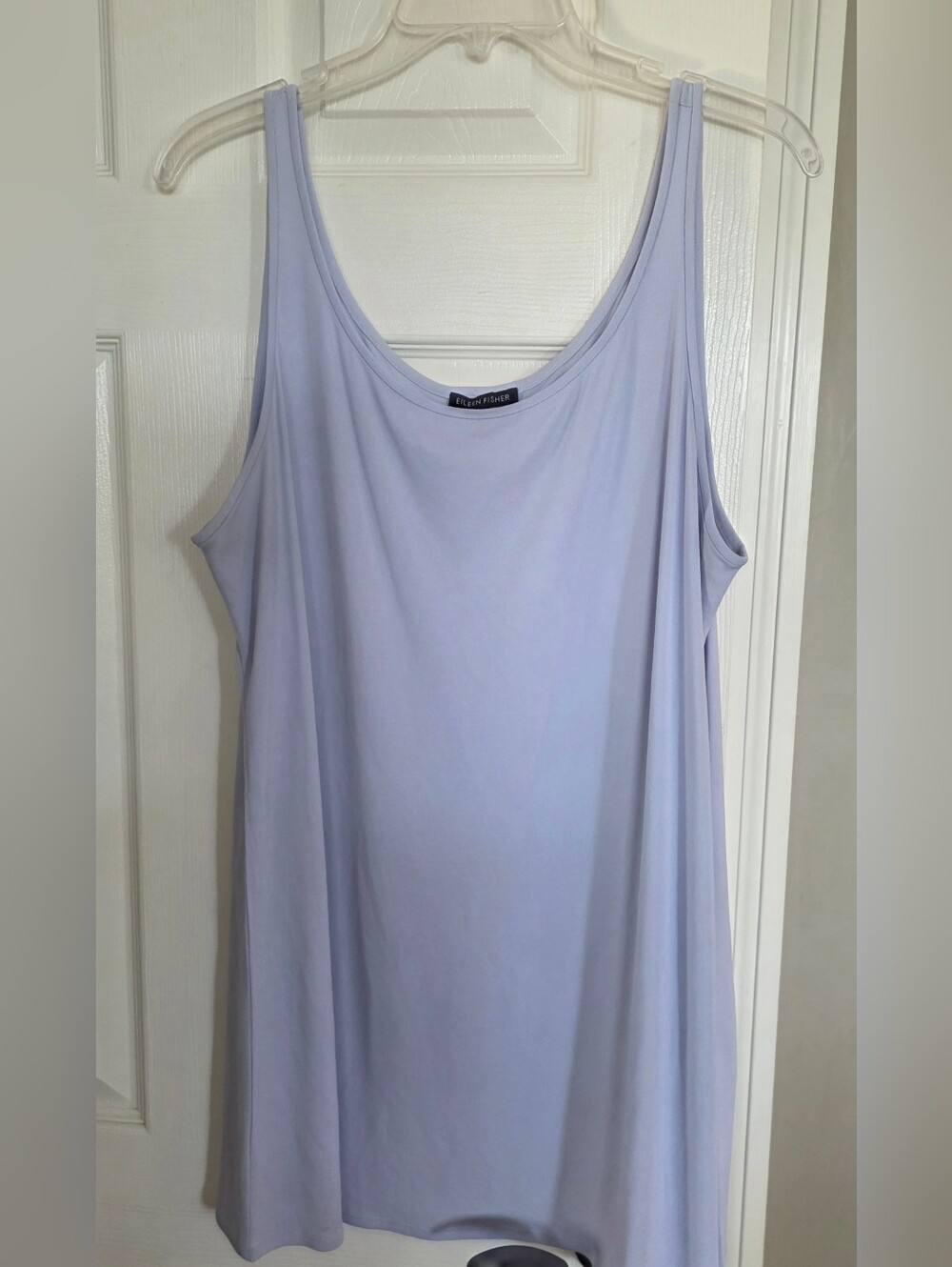 Eileen Fisher Light Lavender Scoop Neck Sleeveless Silk Tank Large